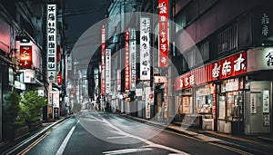 tokyo city in the night, street at night, night scene, city in the night