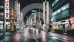 tokyo city in the night, street at night, night scene, city in the night