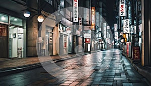 tokyo city in the night, street at night, night scene, city in the night