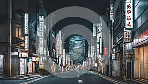 tokyo city in the night, street at night, night scene, city in the night