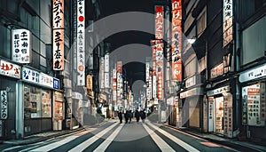 tokyo city in the night, street at night, night scene, city in the night