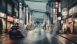 tokyo city in the night, street at night, night scene, city in the night