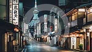 tokyo city in the night, street at night, night scene, city in the night