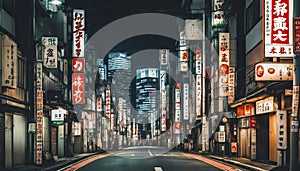 tokyo city in the night, street at night, night scene, city in the night