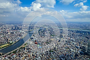 Tokyo city skyline aerial view, Japan