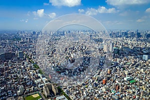 Tokyo city skyline aerial view, Japan