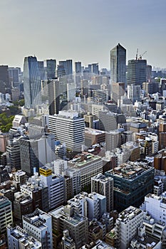 Tokyo city skyline, loads of skyscrapers.