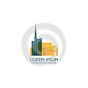 Tokyo city skyline silhouette vector logo illustration