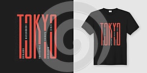 Tokyo city stylish t-shirt and apparel design, typography, print