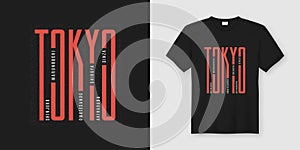 Tokyo city stylish t-shirt and apparel design, typography, print photo