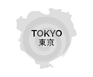 Tokyo city vector map. Japan Tokyo shape map background country icon.