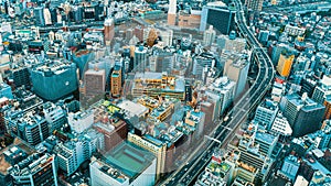 Tokyo cityscape aerial view