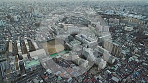 Tokyo Cityscape. Endless City With Speedway, tram way in background. Japan.