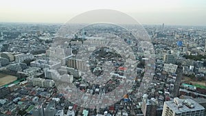 Tokyo Cityscape Endless City with Speedway, Tram Ways in Background. Japan V