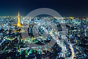 Tokyo cityscape at night