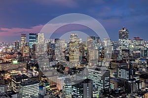 Tokyo downtown city skyline and skyscrapers at Roppongi District photo