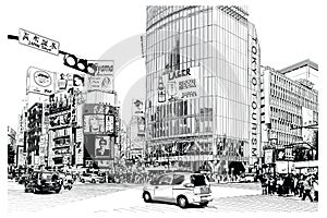TOKYO, famous Shibuya crossroad