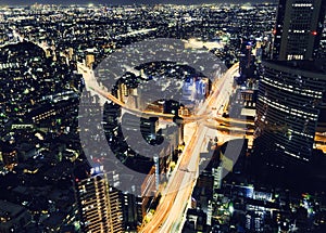 Tokyo highway junction from above
