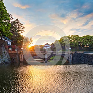 Nijubashi bridge in front of Tokyo Imperial palace in Tokyo, Japan