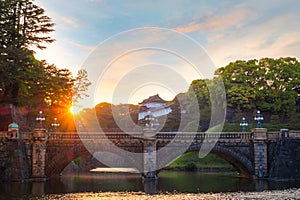 Nijubashi bridge in front of Tokyo Imperial palace in Tokyo, Japan