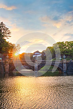 Nijubashi bridge in front of Tokyo Imperial palace in Tokyo, Japan