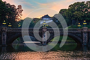 Nijubashi bridge in front of Tokyo Imperial palace in Tokyo, Japan