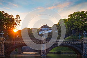 Nijubashi bridge in front of Tokyo Imperial palace in Tokyo, Japan