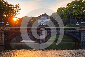 Nijubashi bridge in front of Tokyo Imperial palace in Tokyo, Japan