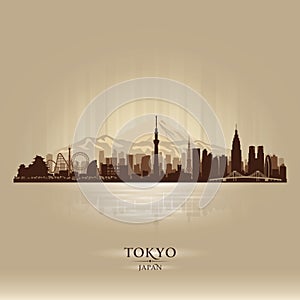 Tokyo Japan city skyline vector silhouette