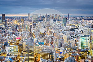 Tokyo, Japan cityscape view over the Ebisu District towards Shinjuku