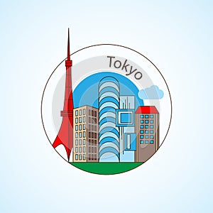 Tokyo Japan Detailed silhouette. Trendy vector illustration