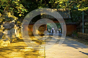 Japan, Tokyo, Ueno Toshogu, famous landmark, entrance to Peony Garden
