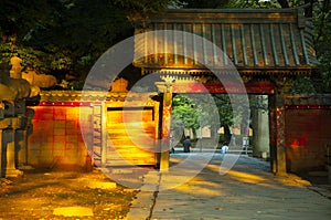 Japan, Tokyo, Ueno Toshogu, famous landmark, entrance to Peony Garden