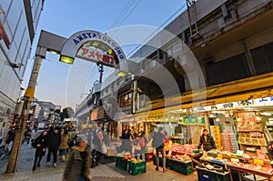 Tokyo, Japan - January 27, 2016: Ameyoko Shopping Street in tokyo,Japan.Ameyoko is a busy market street along the Yamanote near U
