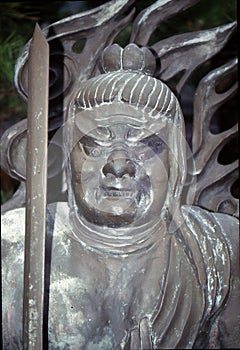 Tokio Japón 19 1995 japonés guerrero estatua 