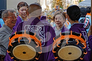 Orchestra during Kanda Matsuri in Tokyo streets