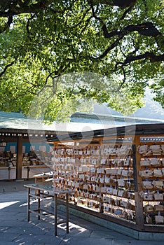 Tokyo, Japan - 20 NOV, 2016:ema in Meiji Jingu Shrine, who come