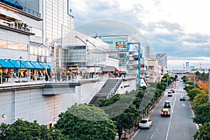 Odaiba seaside shopping mall street in Tokyo, Japan