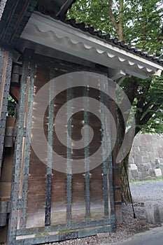 Sakuradamon Gate is the East gate to the Kitanomaru Garden of the former Edo Castle, Tokyo, Japan photo
