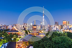 Tokyo, Japan skyline in Asakusa photo