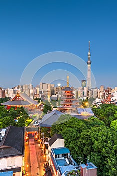 Tokyo, Japan skyline in Asakusa photo