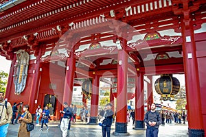 TOKYO, JAPAN: Tourists are visiting Senso-ji temple located at Asakusa area, Tokyo, Japan