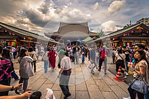 Tokyo - May 18, 2019: Sanja Matsuri Festival crowd at the Sensoji temple in Asakusa, Tokyo, Japan