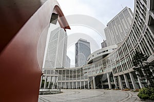 Tokyo Metropolitan Government Building also referred to as Tocho for short at dawn