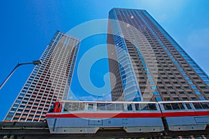 Tokyo Monorail and city of Tamachi