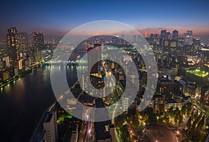 Tokyo night scene, panoramic view