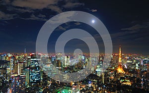 Tokyo night view from Roppongi Hills Mori Tower stock photo