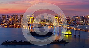 Tokyo Rainbow bridge in night time