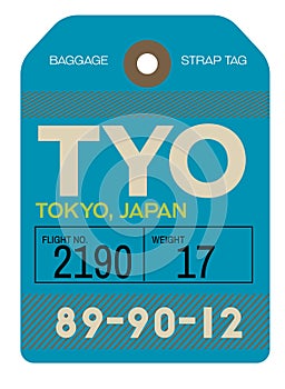 Tokyo airport luggage tag photo