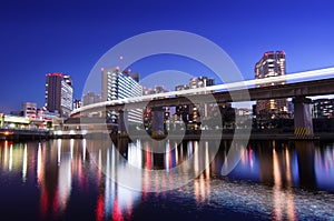 Tokyo Seascape With Monorail photo